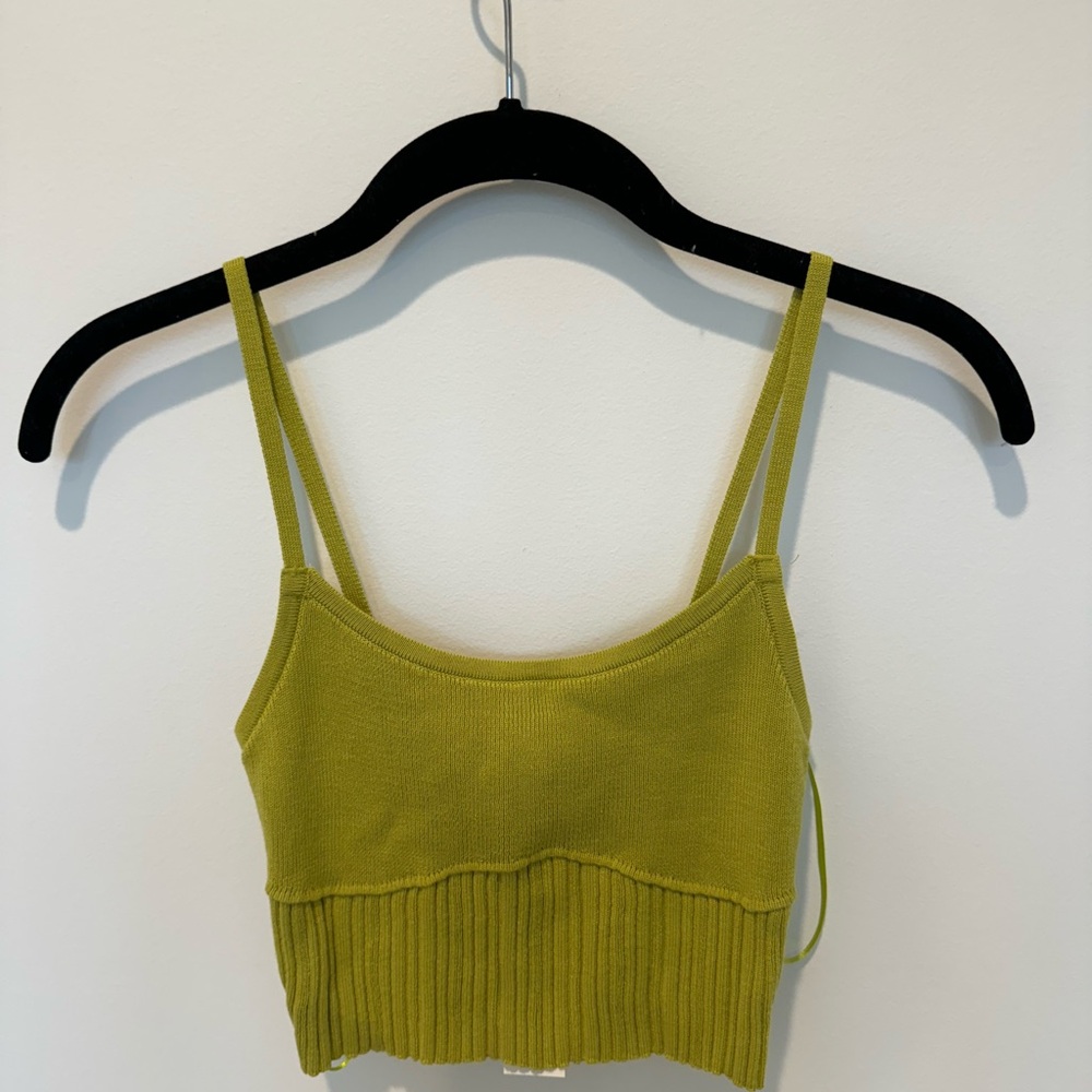 La Hearts Green Knit Tank Top